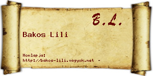 Bakos Lili névjegykártya