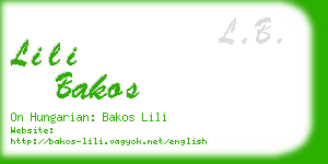 lili bakos business card